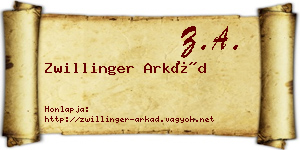 Zwillinger Arkád névjegykártya