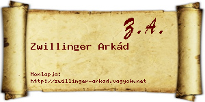 Zwillinger Arkád névjegykártya